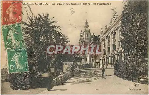 Cartes postales Monte Carlo Le Theatre Casino entre les Palmiers