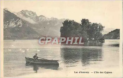 Cartes postales Lac d'Annecy L'Ile des Cygnes