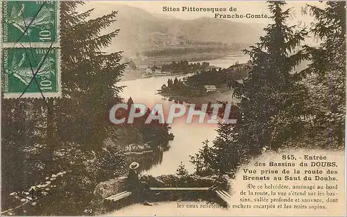 Cartes postales Doubs Entree des Bassins Vue prise de la route des Brenets au Saut du Doubs Sites Pittoresques d