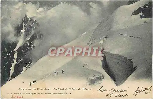 Cartes postales Ascension du Montblanc Au Pied du Dome du Gouter Alpinisme