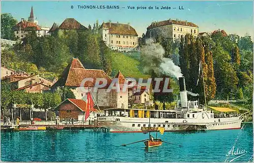 Cartes postales Thonon les Bains Vue prise de la Jetee Bateau