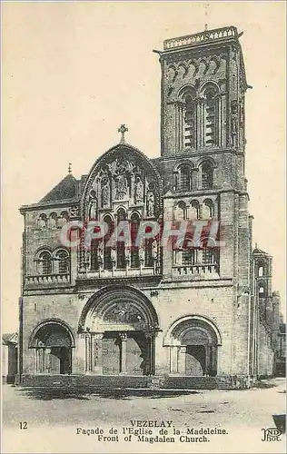 Ansichtskarte AK Vezelay Facade de l'Eglise de la Madeleine