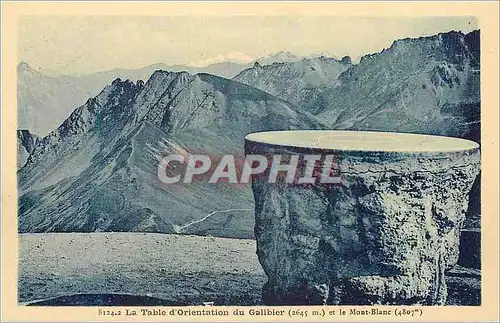 Cartes postales La Table d'Orientation du Galibier (2645 m) et le Mont Blanc (4807 m)