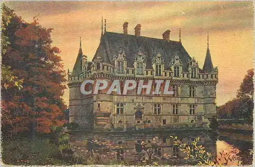 Cartes postales Chateau d'Azay le Rideau La Douce France Chateaux de la Loire