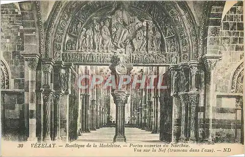 Cartes postales Vezelay Basilique de la Madeleine Portes ouvertes du Narthex