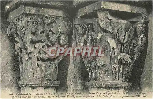 Ansichtskarte AK Vezelay Eglise de la Madeleine sous le Narthex a droite du Grand Portail