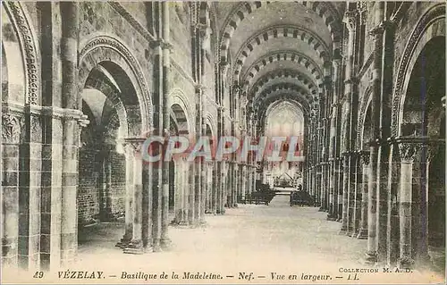 Cartes postales Vezelay Basilique de la Madeleine Vue en Largeur