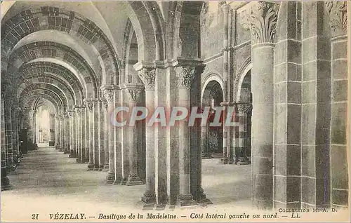 Cartes postales Vezelay Basilique de la Madeleine Cote Lateral Gauche ou Nord