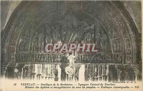 Cartes postales Vezelay Basilique de la Madeleine Tympan Central du Narthex