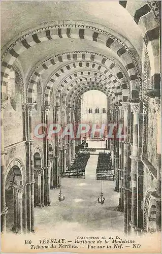 Ansichtskarte AK Vezelay Basilique de la Madeleine Tribune du Narthex vue sur la Nef