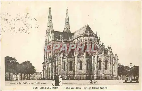 Ansichtskarte AK Chateauroux Place Voltaire Eglise Saint Andre