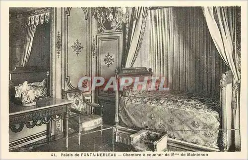 Ansichtskarte AK Palais de Fontainebleau Chambre a Coucher de Mme de Maintenon