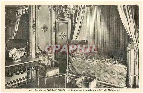 Ansichtskarte AK Palais de Fontainebleau Chambre a Coucher de Mme de Maintenon