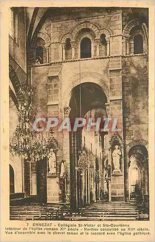 Ansichtskarte AK Ennezat Collegiale St Victor et Ste Couronne Interieur de l'Eglise Romane XIe Siecle