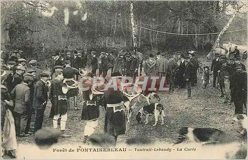Cartes postales Foret de Fontainebleau Vautrait Lebaudy La Curee Chasse Chiens