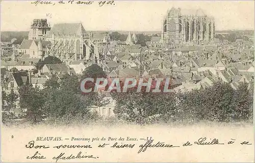 Cartes postales Beauvais Panorama pris du Parc des Eaux