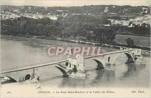 Ansichtskarte AK Avignon Le Pont Saint Benezet et la Vallee du Rhone