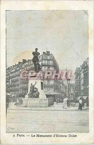 Cartes postales Paris Le Monument d'Etienne Dolet