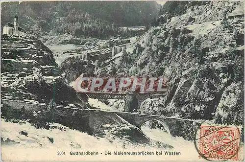 REPRO Gotthardbahn Die Maienreussbrucken bel Wassen