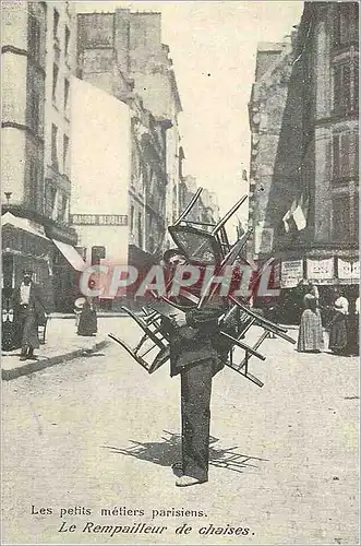 REPRO Les Petits Metiers Parisiens Le Rempailleur de Chaises