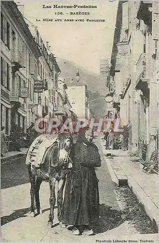 REPRO Les Hautes Pyrenees Gascogne Bareges La Mere aux Anes avec Paulette Ane Donkey