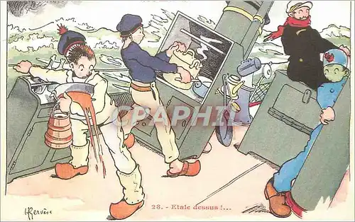 REPRO Etale Dessus Illustrateur Gervese Nos marins  Militaria