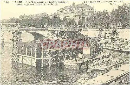 REPRO Paris Les Traveaux du Metropolitain dans le Grand Bras de la Seine Metro