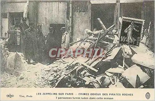 REPRO Les zeppelins sur Paris Crimes Odieux des Pirates Boches