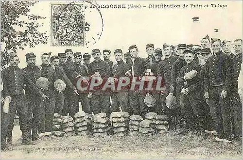 REPRO Camp de Sissonne (Aisne) Distribution de Pain et Tabac Militaria