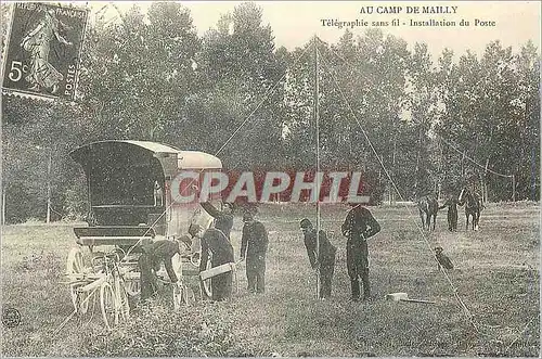 REPRO Au Champ de Mailly Telegrahie sans fil Installation du Poste