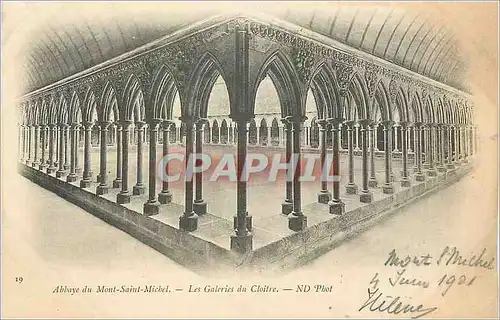 Ansichtskarte AK Abbaye du Mont Saint Michel Les Galeries du Cloitre (carte 1900)