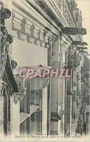 Cartes postales Chateau d'Amboise Balcon en Fer forge ou furent Pendus les Conjures en 1500
