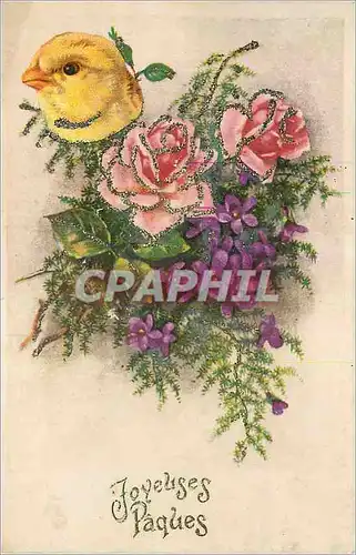 Cartes postales Joyeuses P�ques Fleurs Pousson