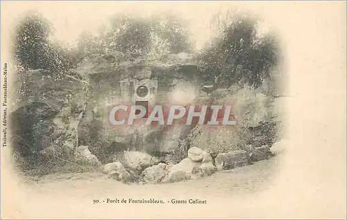 Cartes postales Foret de Fontainebleau Grotte Colinet (carte 1900)