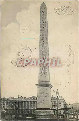 Cartes postales Paris L'Obelisque Place de la Concorde