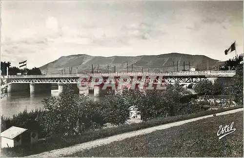 Moderne Karte Hendaye Frontiere Franco Espagnole Le Pont International et le Mont Jaizquibel