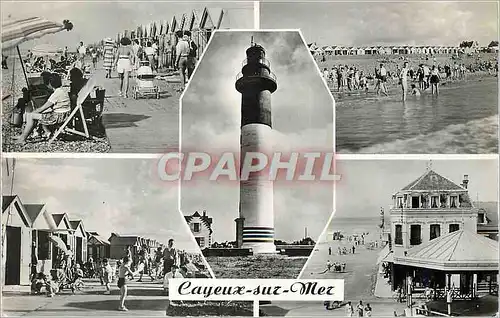 Moderne Karte Cayeux sur Mer Les Planches La Plage Le Phare Les Cabines Descente a la Plage Phare