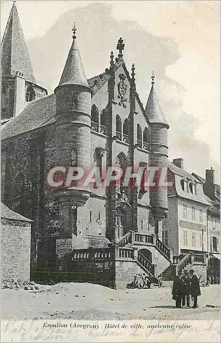 Cartes postales Expalion (Aveyron) Hotel de ville ancienne Eglise