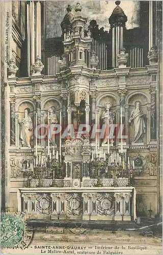 Ansichtskarte AK Sainte Anne d'Auray Interieur de la Basilique Le Maitre Autel Sculpture de Falguiere Orgue