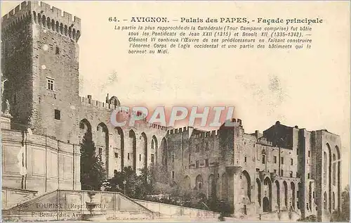 Ansichtskarte AK Avignon  Palais des Papes Facade Principale