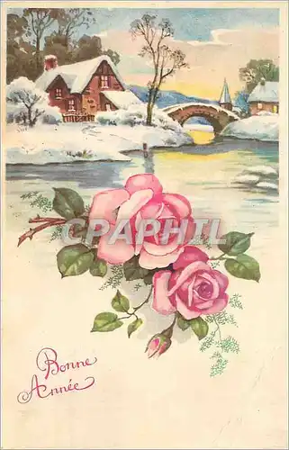 Cartes postales Bonne Annee Fleurs