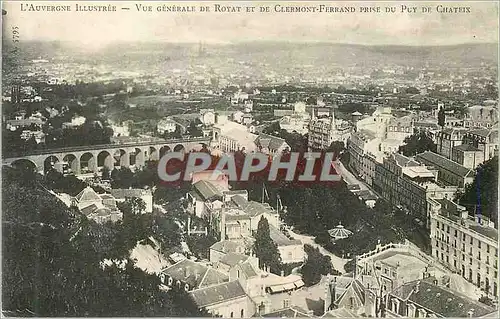 Ansichtskarte AK L'Auvergne Illustree Vue Generale de Royat et de Clermont Ferrand prise du Puy de Chateix