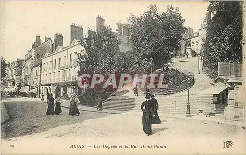 Cartes postales Blois Les Degres et la Rue Denis Papin