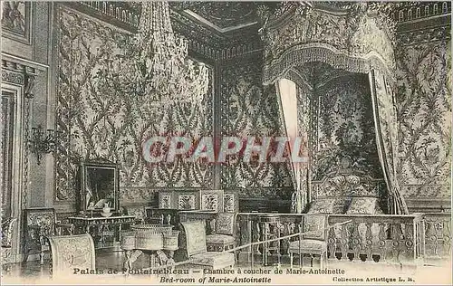 Ansichtskarte AK Palais de Fontainebleau Chambre a Coucher de Marie Antoinette