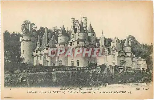 Cartes postales Rigny Usse (Indre et Loire) Chateau d'Usse (XVe XVIe S)