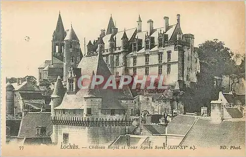 Ansichtskarte AK Loches Chateau Royal et Tour Agnes Sorel (XIIIe XVe S)
