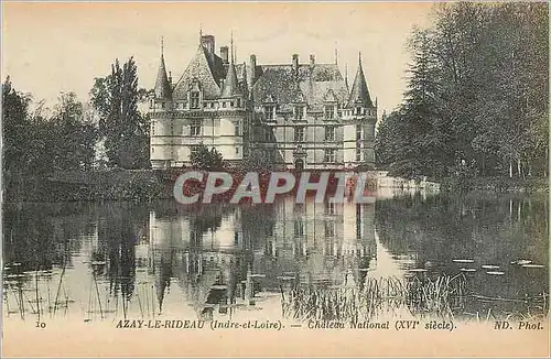 Cartes postales Azay le Rideau (Indre et Loire) Chateau National (XVIe Siecle)