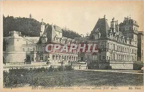 Cartes postales Azay le Rideau (Indre et Loire) Chateau National (XVIe Siecle)