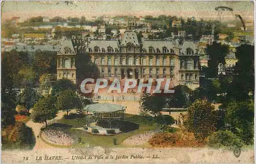 Cartes postales Le Havre L'Hotel de ville et le Jardin Public