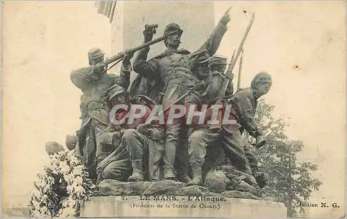 Cartes postales Le Mans L'Attaque Militaria